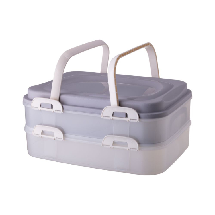 Pojemnik piętrowy Malwa 39x29x17,5cm szary